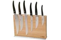 Laguiole En Aubrac Gourmet COL99CUIGOEBIB 6-piece Knife Set Ebony Wood With Knife Block