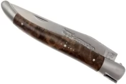 Laguiole En Aubrac 12cm Double Plates, Walnut Burl Hand-filed, L0712LYI-FSB1 -Knife Shop AUL0712LYI FSB1 03 laguiole en aubrac aul0712lyi fsb1 03