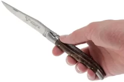 Laguiole En Aubrac 12cm Double Plates, Walnut Burl Hand-filed, L0712LYI-FSB1 -Knife Shop AUL0712LYI FSB1 07 laguiole en aubrac aul0712lyi fsb1 07