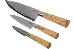 Böker Damast Olive 3-piece Knife Set, 130440SET -Knife Shop BO130440SET 03 boker bo130440set 03