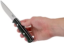 Bark River Gunny A2, Black Canvas Micarta, Rampless Bushcraft Knife -Knife Shop BRK07 011BRKC RL 07 bark river