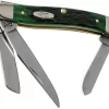 Case Medium Stockman Pocket Worn Bermuda Green Bone, Peach Seed Jig, 09721, 6318 SS Pocket Knife