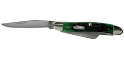 Case Medium Stockman Pocket Worn Bermuda Green Bone, Peach Seed Jig, 09721, 6318 SS Pocket Knife -Knife Shop CE09721 03 case