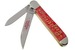 Case Copperhead, Christmas Gift Tin, Embellished Smooth Dark Red Bone, 10605, 6248W SS Pocket Knife