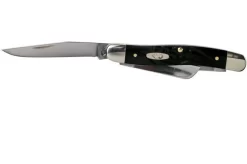 Case Medium Stockman Rough Black Synthetic, 18222, 6318 SS Pocket Knife -Knife Shop CE18222 03 case