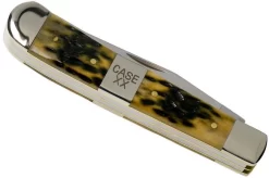 Case Trapper, Tang Stamp Series, Peach Seed Jig, Olive Green Bone 21511, 6254 SS Pocket Knife -Knife Shop CE21511 04 case