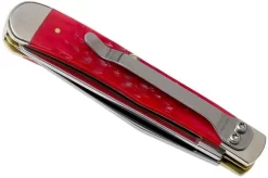 Case Trapper Dark Red Bone, Peach Seed Jig, 31957, 6254 CV Pocket Knife With Pocket Clip -Knife Shop CE31957 04 case