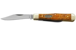 Case Small Swell Center Jack, Yellow Curly Oak 47129, 7225 SS, Pocket Knife