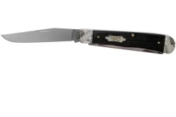 Case Trapper Ebony Wood, Worked Bolsters, 59670, 7254 SS Pocket Knife -Knife Shop CE59670 03 case
