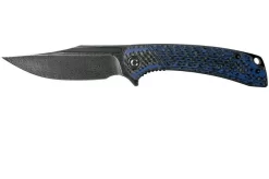 Civivi Dogma C2014DS-2 Damascus, Carbon Fibre & Blue G10 Pocket Knife