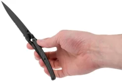 Deejo Composite Black One-Hand 37g, Carbon Fibre 1GC500 Serrated Pocket Knife -Knife Shop DJ1GC500 08 deejo