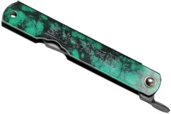 Higonokami Pocket Knife 7.3 Cm HIGOCJB, Blue Paper Steel, Jade Black Green Glitter Enamel -Knife Shop KT HIGOCJB 04 higonokami