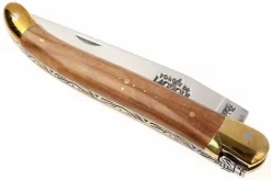 Forge De Laguiole - Natural Wood Folder, Olivewood -Knife Shop LA1211OL 03 forge de laguiole vouwmes la1211ol d3