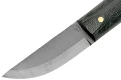 LT Wright Pronghorn, O1, Matte Black Micarta, Leather Sheath, Bushcraft Knife -Knife Shop LT PH BM LS 03 lt wright