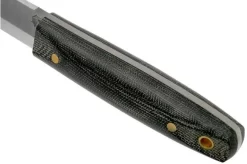 LT Wright Pronghorn, O1, Matte Black Micarta, Leather Sheath, Bushcraft Knife -Knife Shop LT PH BM LS 05 lt wright