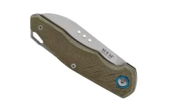 MKM Root RT-GC Satin Green Canvas Micarta Pocket Knife, Jens Anso Design -Knife Shop MMK RT GC 06 mkm