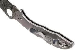 Spyderco Delica 4 Titanium Damascus C11TIPD Pocket Knife -Knife Shop SPC11TIPD 05 spyderco spc11tipd 05