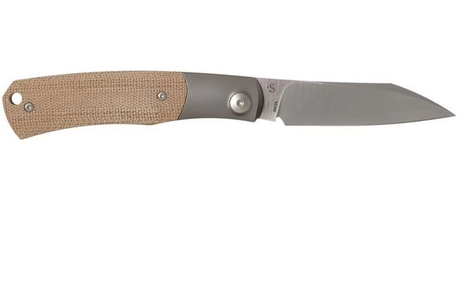 Viper Hug V5992CN Natural Canvas Micarta Pocket Knife, Sacha Thiel Design 2 Viper Hug V5992CN Natural Canvas Micarta Pocket Knife, Sacha Thiel Design - Image 2