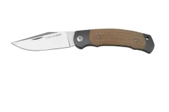 Viper Twin, V6002CN, Satin M390, Natural Canvas Micarta Pocket Knife, Fabrizio Silvestrelli Design