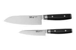 Yaxell Ran 36056, 3-piece Knife Set Santoku 16.5 Cm, Universal Knife 12 Cm And Knife Sharpener
